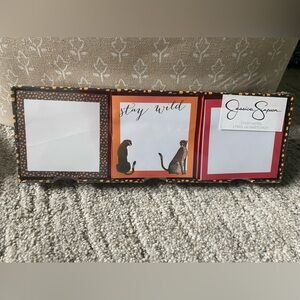 Jessica Simpson Brown Orange Leopard Print Desk Sticky Note Set